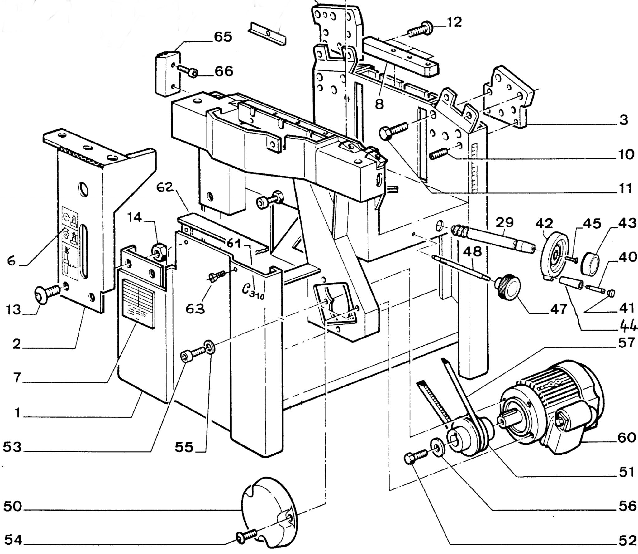 Combinés bois LUREM C260E C310E Éclatés, liste des pièces